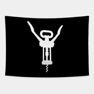 White Corkscrew Silhouette Tapestry