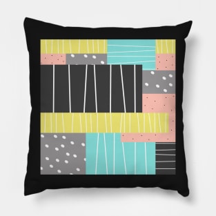 Dots And Stripes Abstract Art Pillow