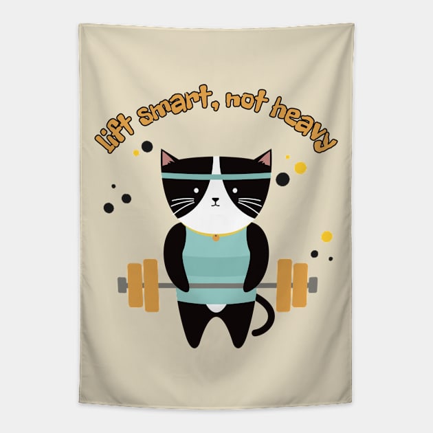 Lift Smart Not Heavy Tapestry by LetsGetInspired