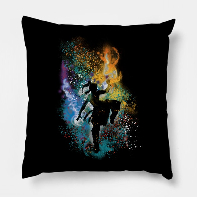 dancing with elements Pillow by kharmazero