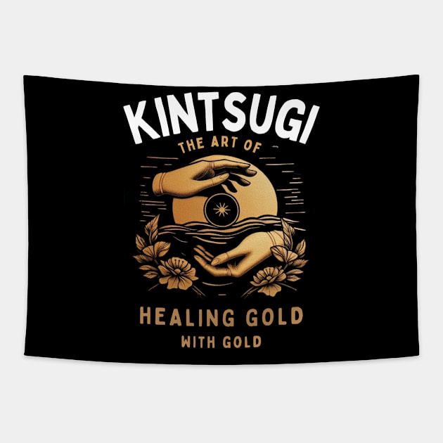 Kintsugi gold art for philosophy lovers Tapestry by CachoGlorious