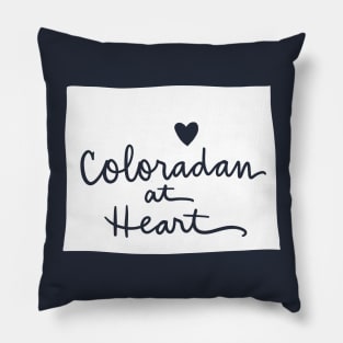 Coloradan At Heart: Colorado State Pride Calligraphy Pillow