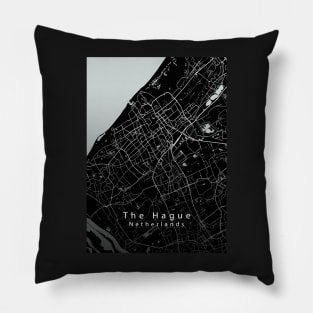 The Hague Netherlands City Map dark Pillow
