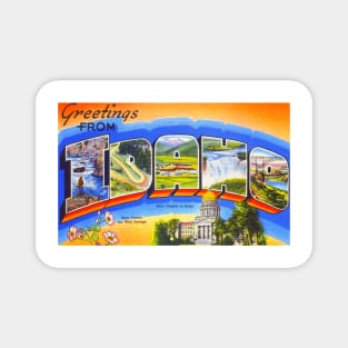 Greetings from Idaho - Vintage Large Letter Postcard Magnet