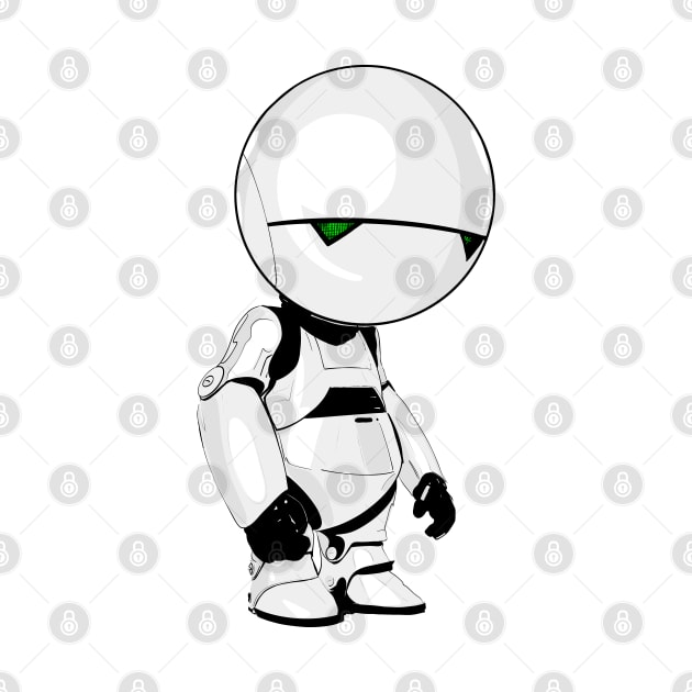 Marvin The Paranoid Android Cartoon by Stupiditee