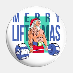 Merry Lift Mas Funny Christmas Tattooed Santa Pin