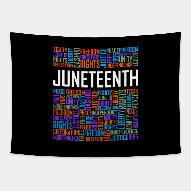Juneteenth Words Tapestry by LetsBeginDesigns
