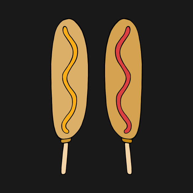 Mustard and Ketchup Corndog Fair Food by murialbezanson