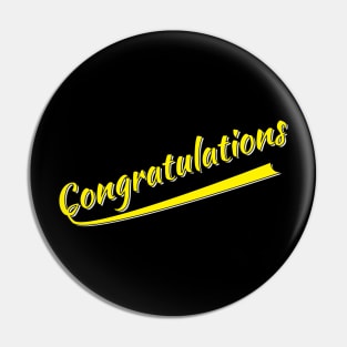 Congratulations typographic design Pin