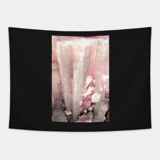 PINK ROCK CRYSTAL MARBLE ABSTRACT SILVER DESIGN Tapestry