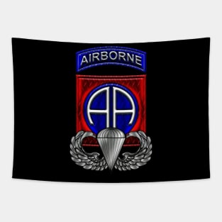 82nd Airborne Div Parachutist Wings and Patch - Veterans Day Gift Tapestry