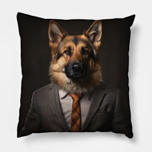 German Shepherd Dog in Suit Pillow