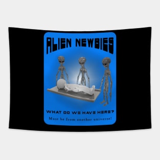 Alien Newbies - Turquoise and Black Tapestry
