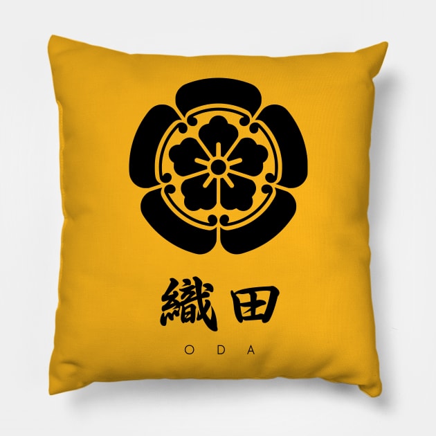 Oda Clan kamon with text Pillow by Takeda_Art