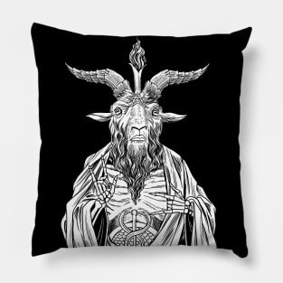 Jesus Pagan Baphomet Heathen Lucifer sign of horns Pillow