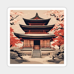 aesthetic Japanese temple art Magnet