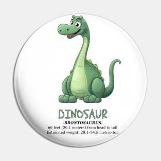 Cute Dinosaur Brontosaurus T-shirt Pin