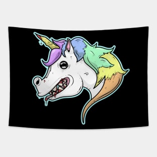 evil unicorn Tapestry