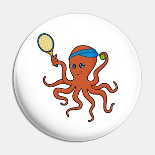 Octopus Tennis player Tennis Pin