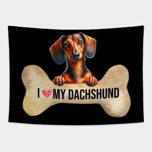 I Love My Dachshund Tapestry