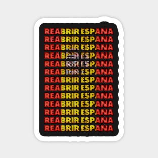 Reopen Spain - Spanish Flag Colors Typography Magnet