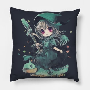 cute anime witch Pillow