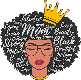 Black Mom Afro Word Art Mothers Day Gift Magnet