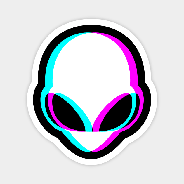 Neon Alien Head Magnet by NewWorldIsHere