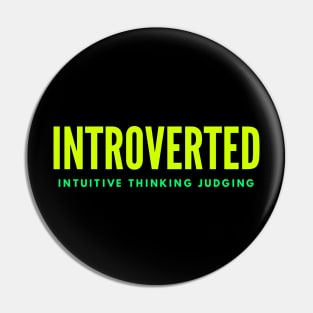 INTJ Introverted Intuitive Thinking Judging Pin