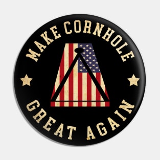 Make Cornhole Great Again Funny Cornhole American Flag Pin