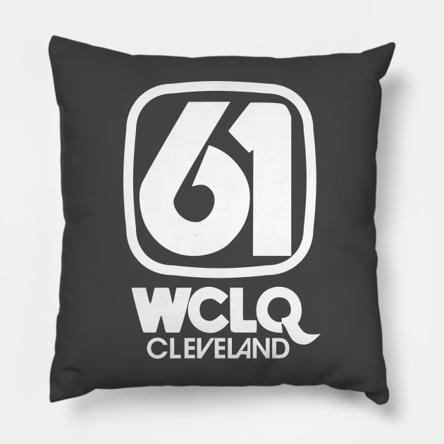 Channel 61 WCLQ Cleveland Retro TV Pillow by carcinojen