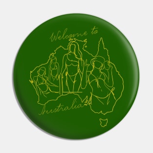 Bikini Girls - Welcome to Australia (yellow print) Pin