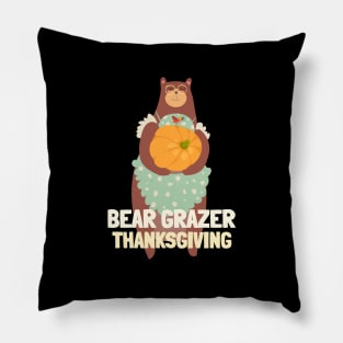 Bear Grazer Thanksgiving Pumpkin Pie Pumpkin Spice Season Pillow