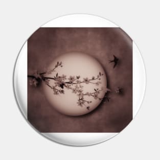 Cherry Blossom Moon In Copper Tone Pin