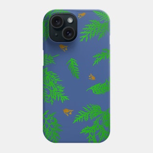 Coniferous Cedar Leaf Pattern (royal blue) Phone Case