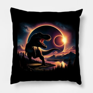 T-rex Solar Eclipse 2024 Ohio Pillow