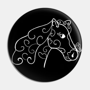 Abstract horse and butterfly - white lines Pin