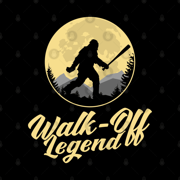 Bigfoot Baseball Walk-Off Legend by Huhnerdieb Apparel