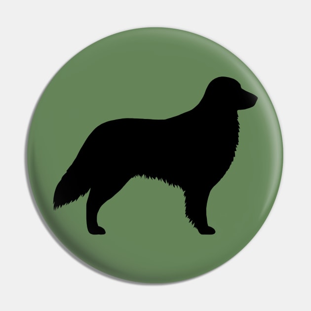 Flat Coated Retriever Silhouette Pin by Coffee Squirrel