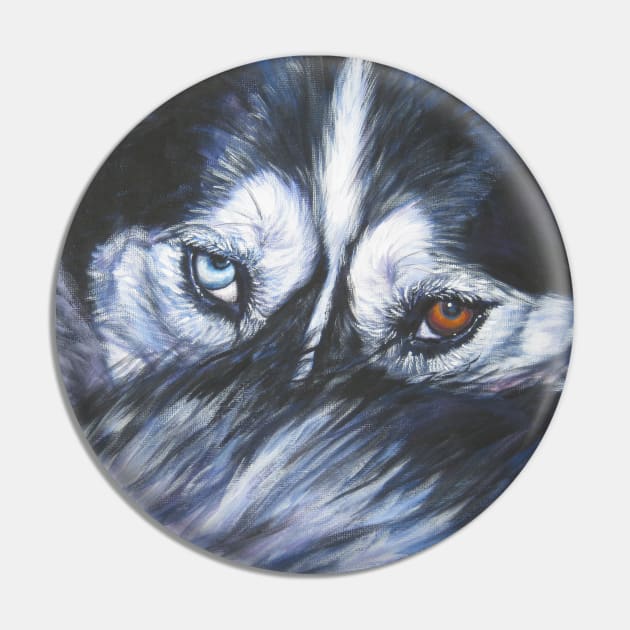 Siberian Husky Fine Art Painting Pin by LASHEPARD