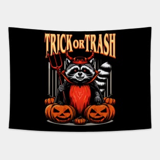 Trick or Trash Racoon Tapestry