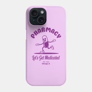 Let's Get Medicated Pharmacy Humor withe Vintage Cartoon Capsule Phone Case