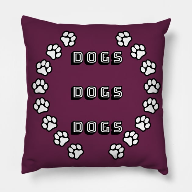 Dogs Dogs Dogs Pillow by Designs_by_KC