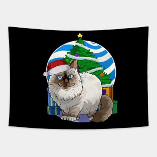 Birman Cat Santa Christmas Gift Tapestry