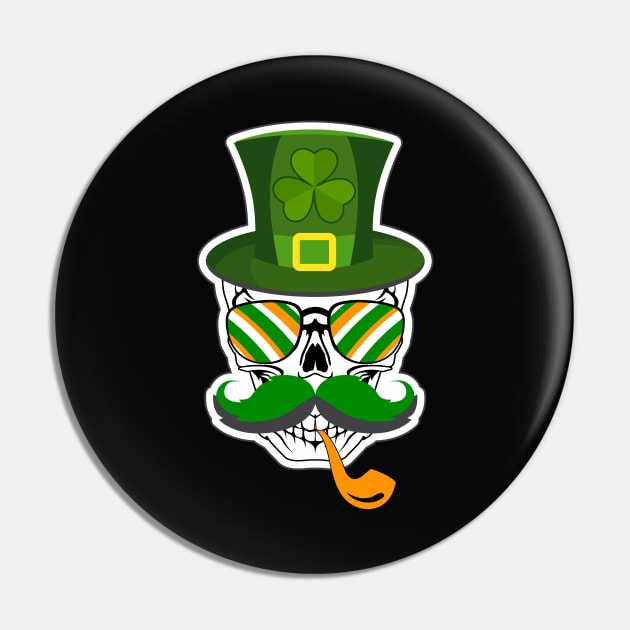 Leprechaun Hat with Skull-ST Pattys Day Gifts Pin by GoodyBroCrafts