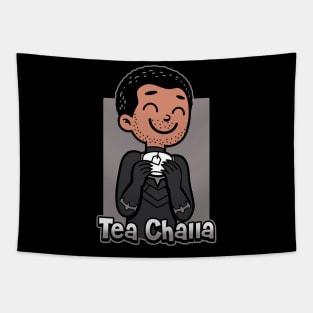 Tea Loving Superhero Cartoon Pun Gift For Tea Lovers Tapestry