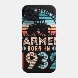 Farmer born in 1932 Farming Gift 90th Birthday Phone Case