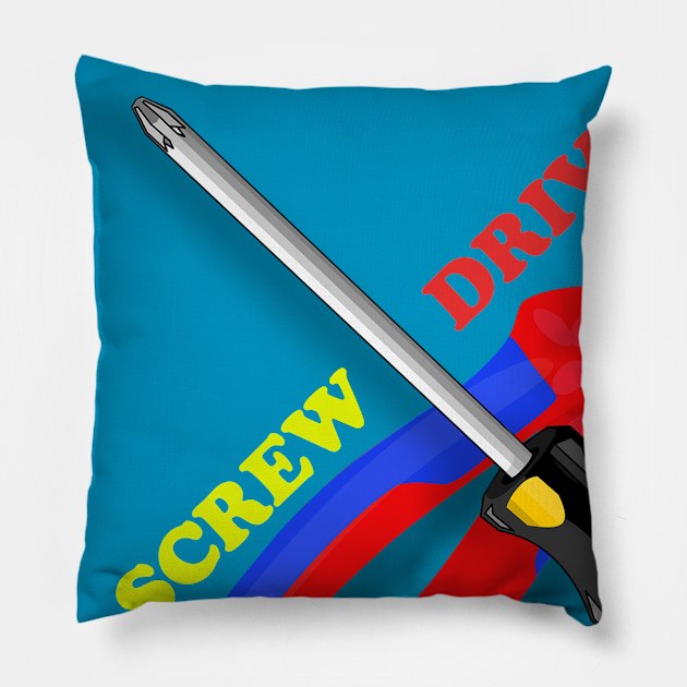 Screwdriver Pillow by Actual T-Shirt Design