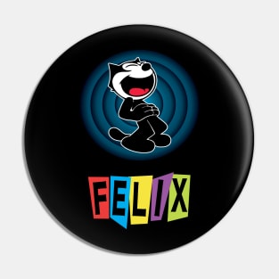 Felix the Cat Cartoon | Cat Laughing Happy Blue Vintage Retro Pin