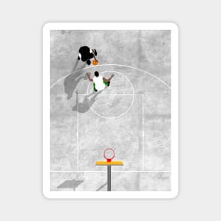 Street Basketball | Aerial Illustration Magnet